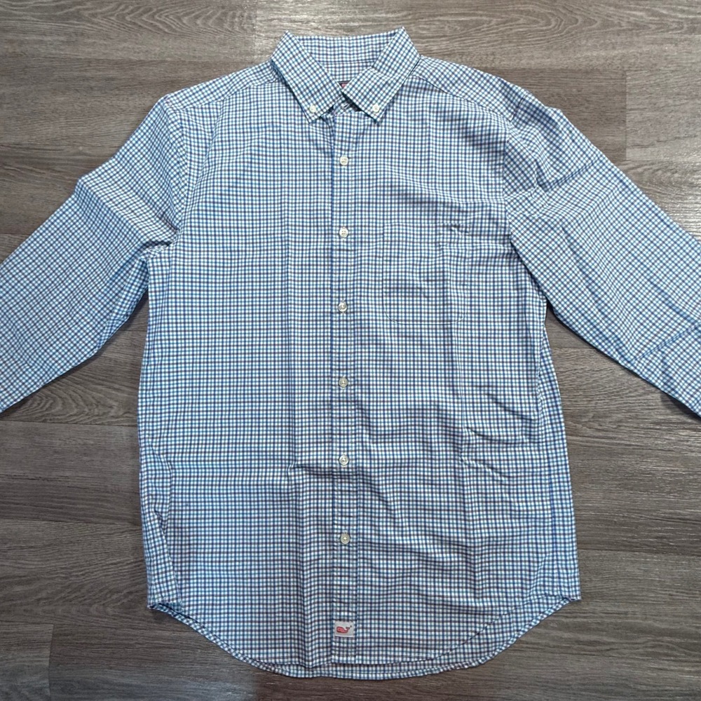 Vineyard Vines Mens M Classic Fit Murray Shirt Blue Plaid Cotton Button Down